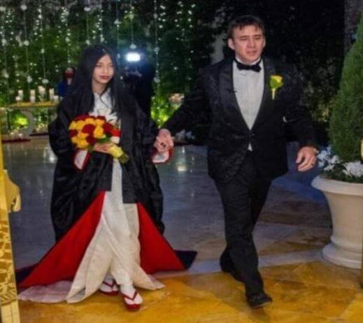 August Coppola son Nicolas Cage with his fifth wife Riko Shibata.